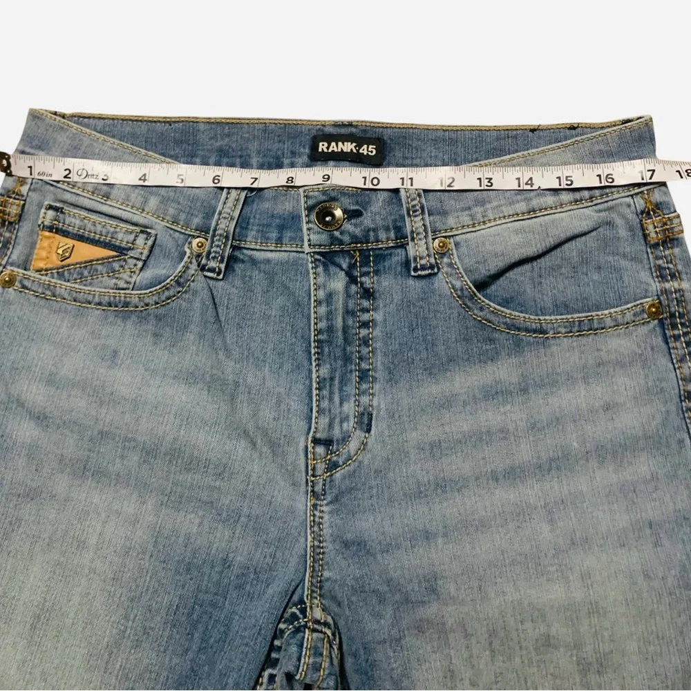 RANK.45 Men’s Light Blue Denim Jeans Straight, Pre-Owned, 32X32. 88%Cotton